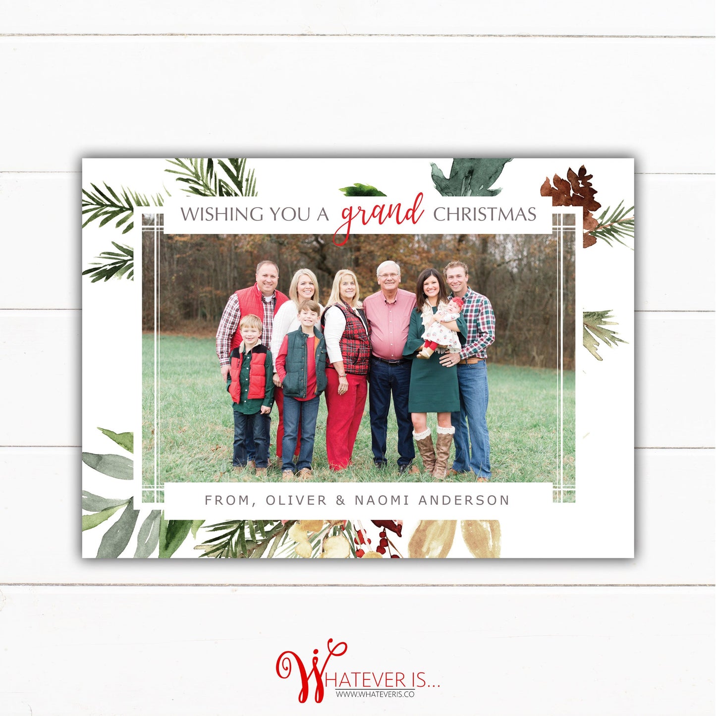 Wishing you a Grand Christmas Grandparent Christmas Card