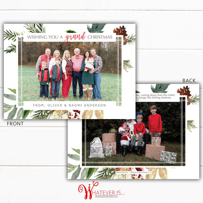 Wishing you a Grand Christmas | Family Picture Christmas Card | Grandchildren Christmas Card | Grandparent Christmas Card | James 1:17