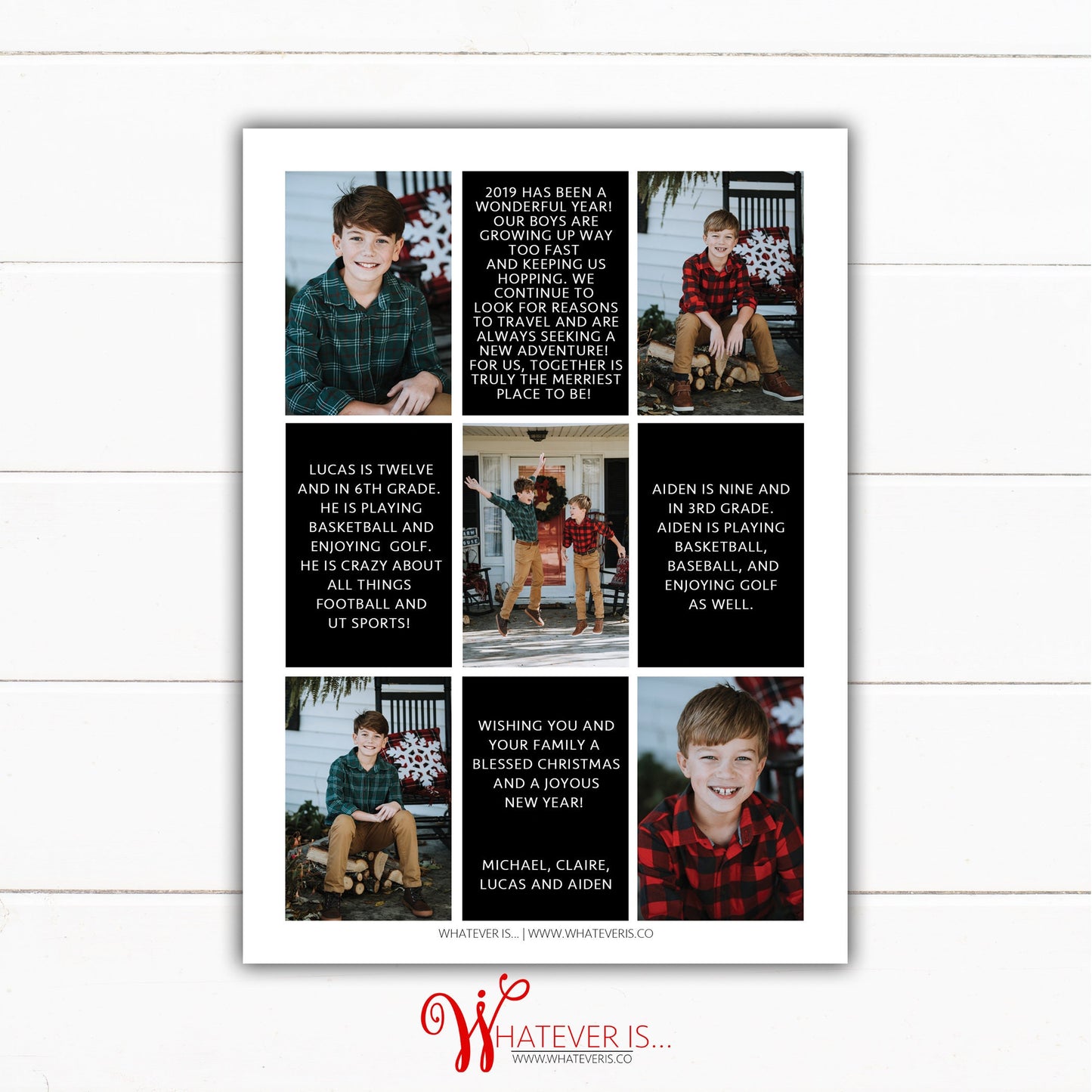 Glory to the New Born King Year in Review Family Christmas Card