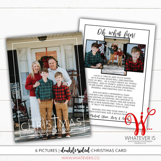 Merry Christmas Cross Card | Family Picture Christmas Card | Year in Review Christmas Card | Christian Christmas | Cross | Simple Christmas