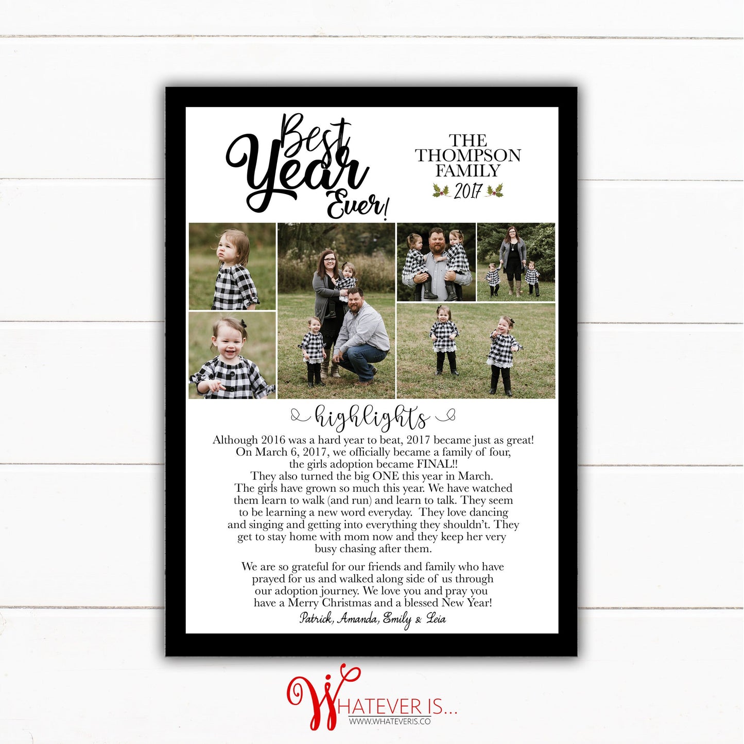 Faith Hope Love Black and White Christmas Card