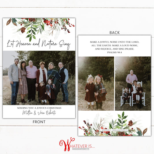 Let Heaven and Nature Sing Psalm 94:4 Christian Christmas Card