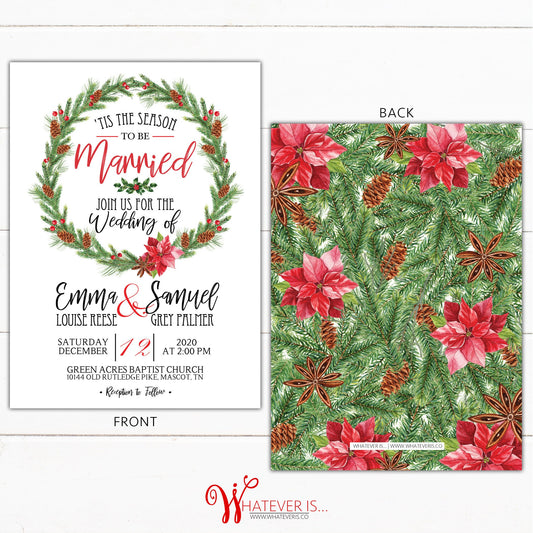 Tis the Season to be Married Personalized Wedding Invitation