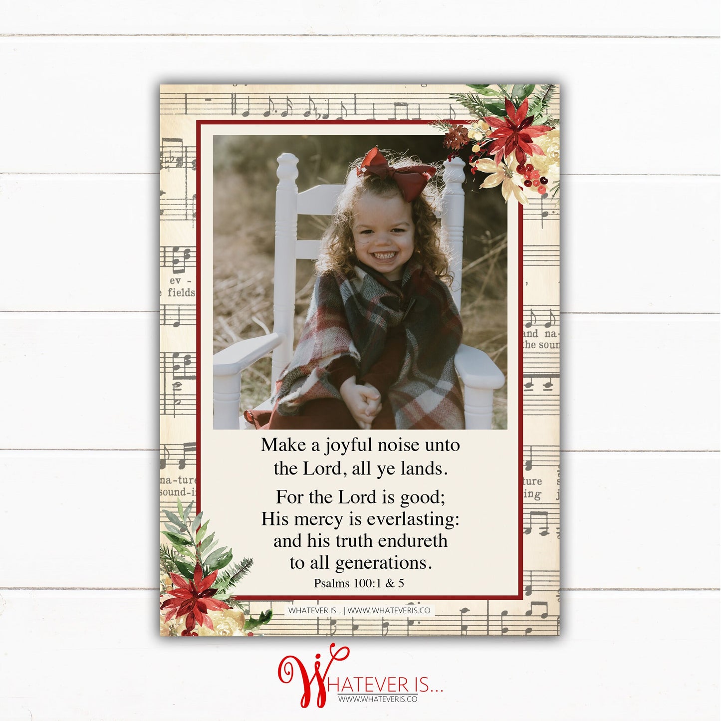 Joy to the World Nativity Psalm 100 Christian Christmas Card