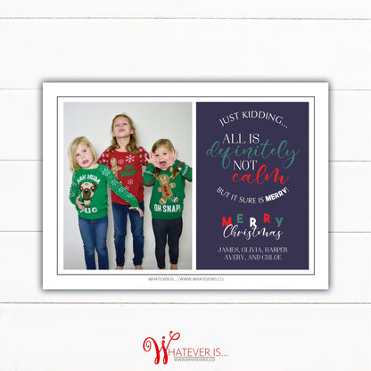 All is Calm Family Picture Christmas Card