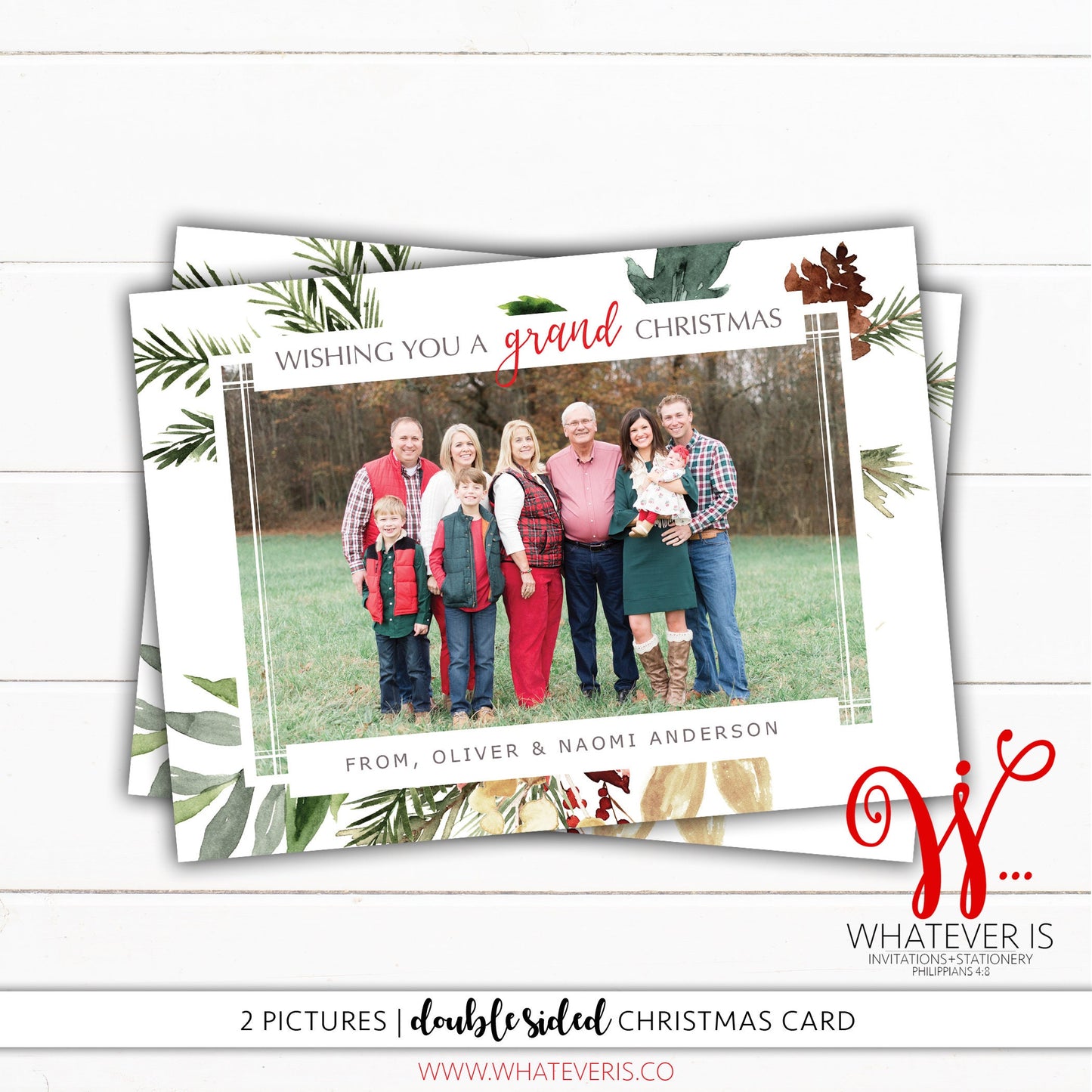 Wishing you a Grand Christmas Grandparent Christmas Card