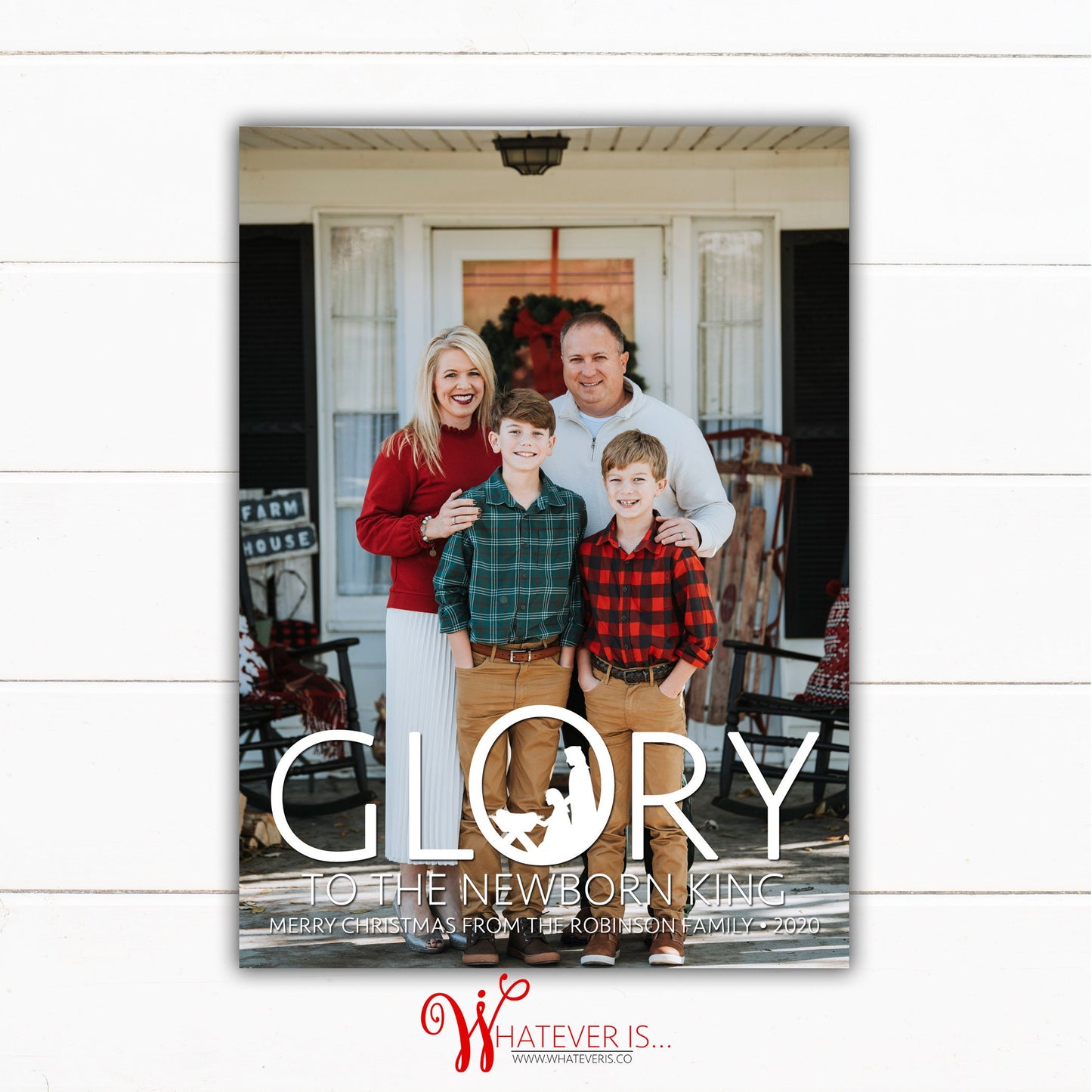 Glory to the New Born King Year in Review Family Christmas Card