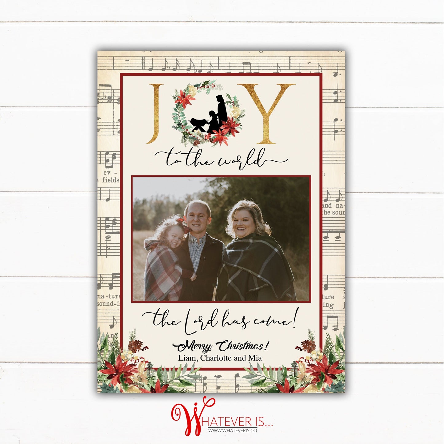 Joy to the World Nativity Psalm 100 Christian Christmas Card