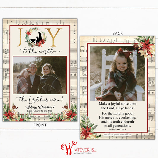 Joy to the World Nativity Psalm 100 Christian Christmas Card