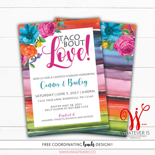 Taco Bout Love Bridal Shower Invitations | Fiesta Bridal Shower | Couples Shower Invitation | Wedding Shower Invitation | Taco Bout a Party