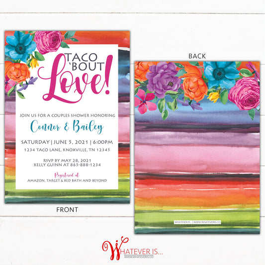 Taco Bout Love Bridal Shower Invitations | Fiesta Bridal Shower | Couples Shower Invitation | Wedding Shower Invitation | Taco Bout a Party