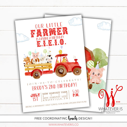 Farm Birthday Invitation | Farm Animal Birthday Invitation | EIEIO Birthday | Birthday Party Invite | Barnyard Farm | Barn Birthday Invite