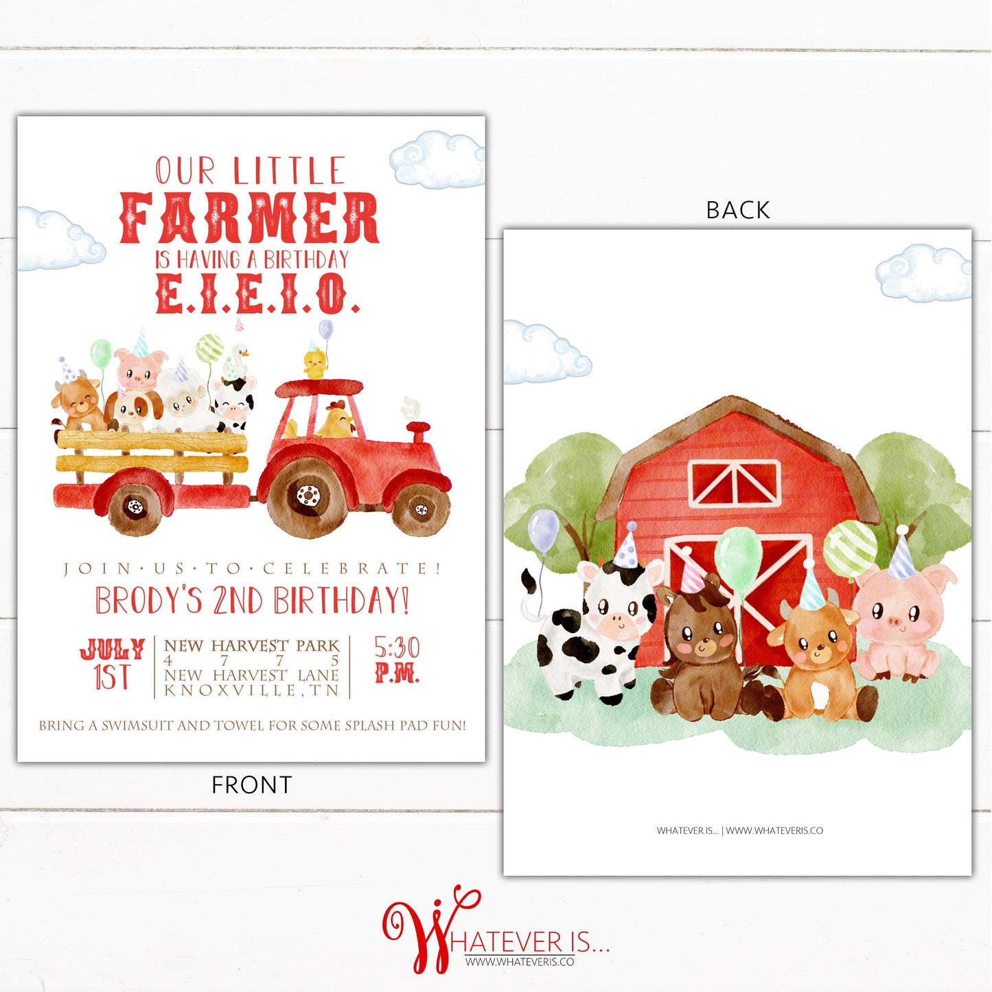 Farm Birthday Invitation | Farm Animal Birthday Invitation | EIEIO Birthday | Birthday Party Invite | Barnyard Farm | Barn Birthday Invite