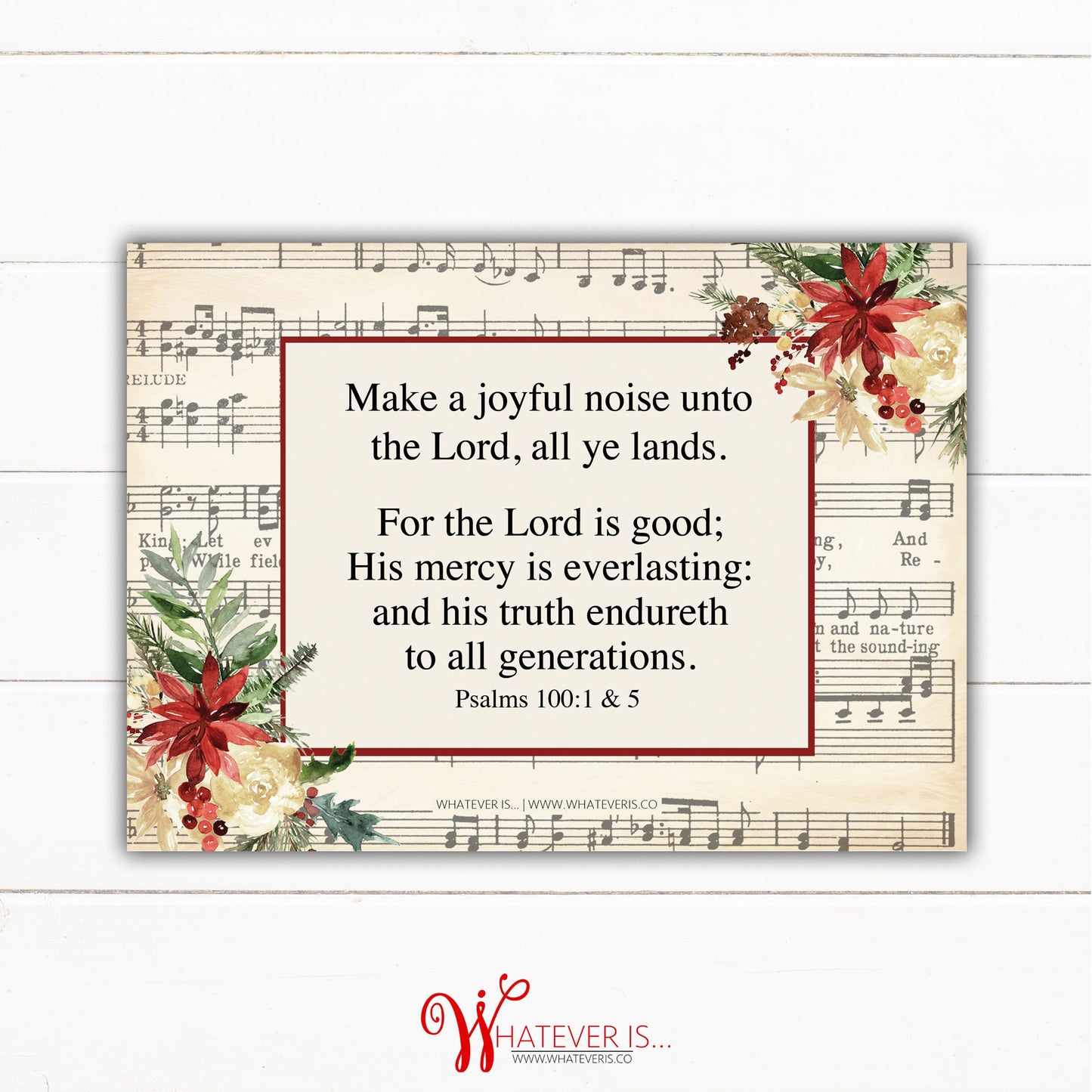 Joy to the World Nativity Psalm 100 Christian Christmas Card
