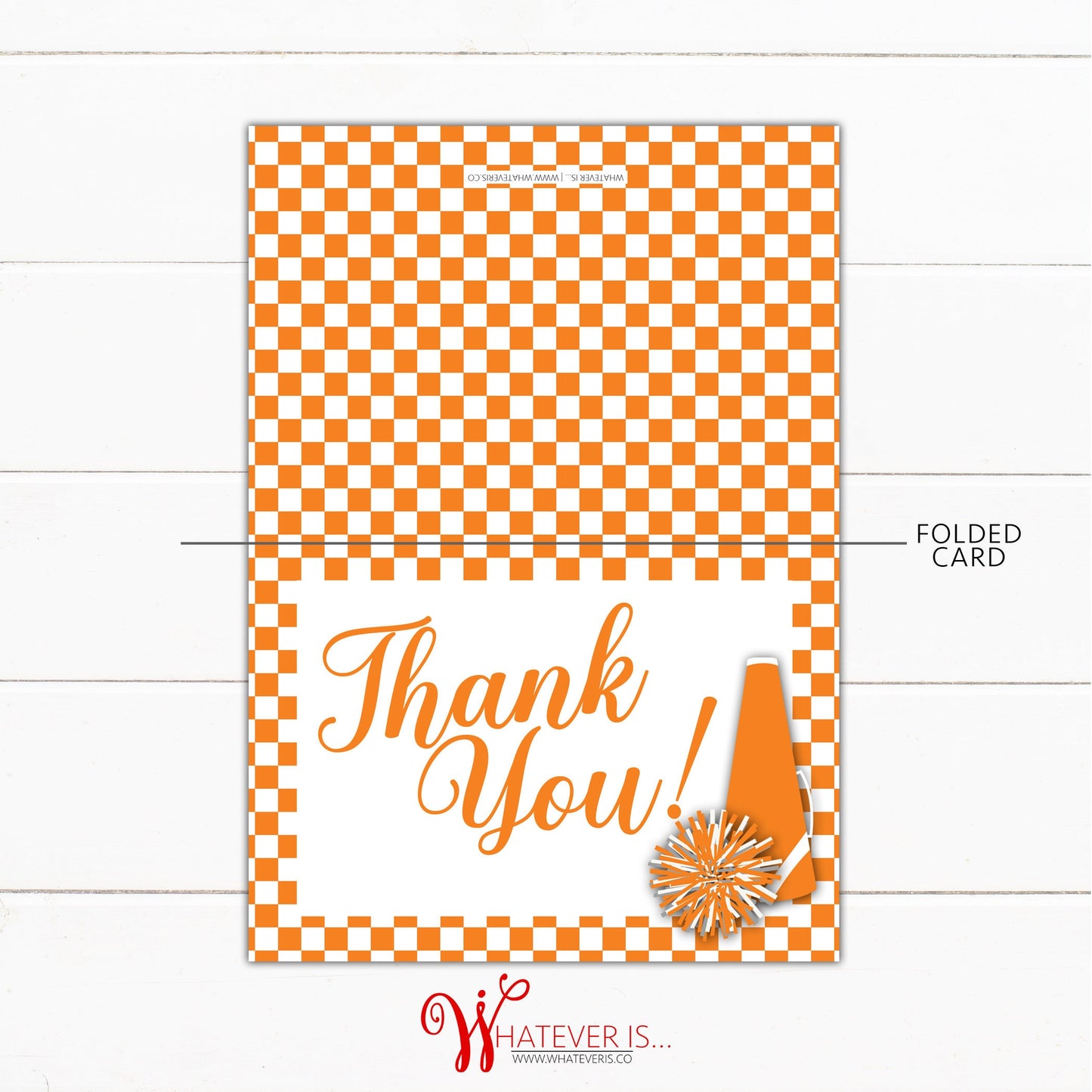 Cheerleading Baby Shower Thank You Cards | Orange and White Cheerleading | Girl Baby Shower Thank You Cards | Tennessee | Set of 12 Cards