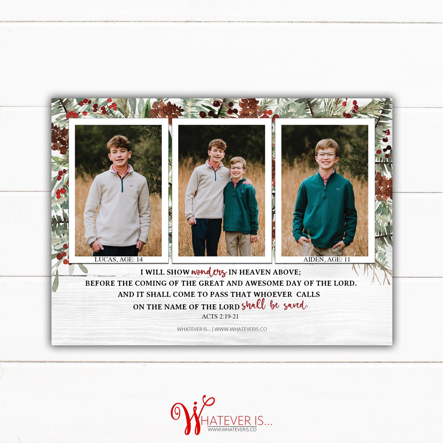 Wonders In Heaven Family Christian Christmas Card