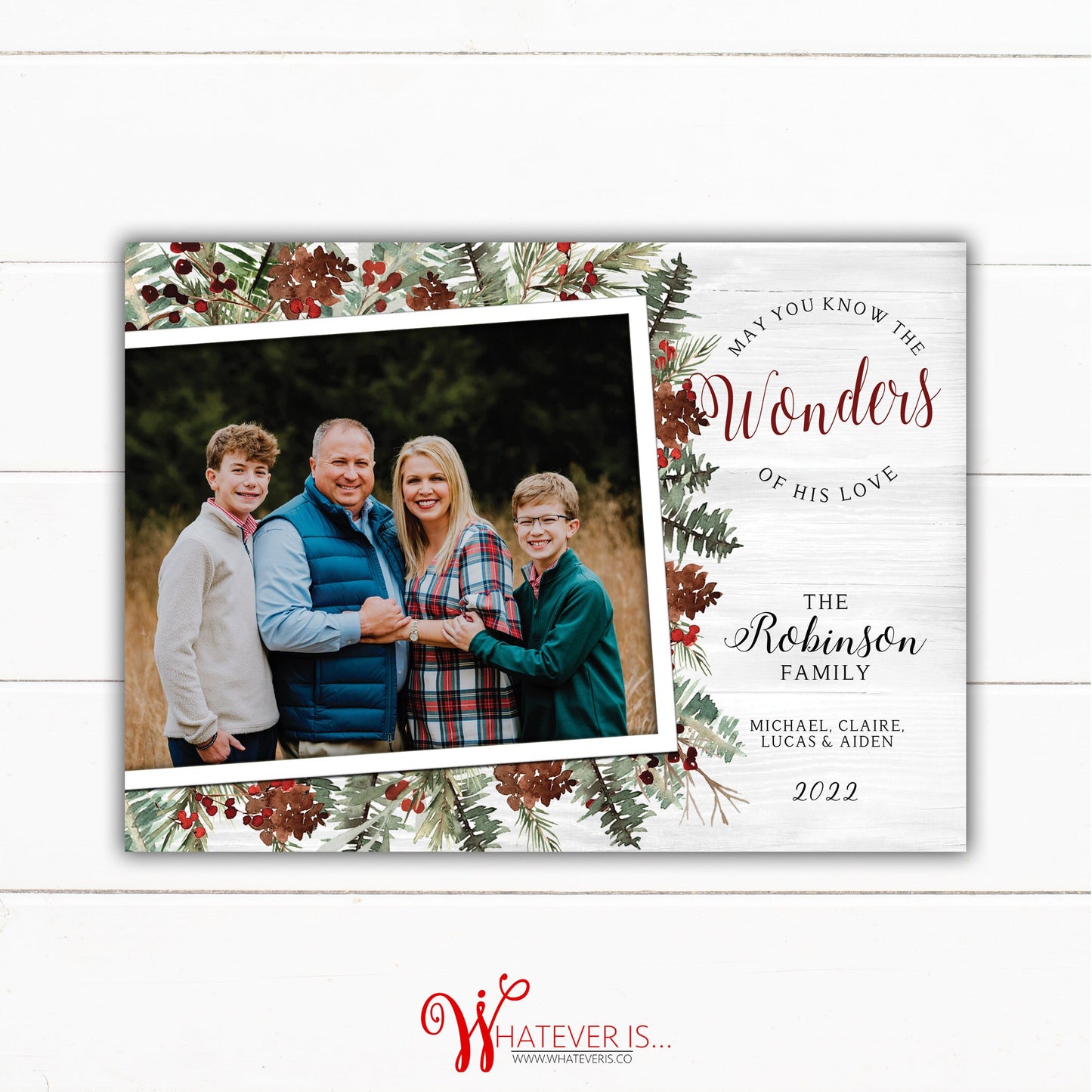 Wonders In Heaven Family Christian Christmas Card