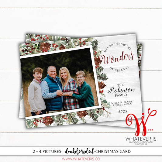 Wonders In Heaven Christmas Card | Family Picture Christmas Card | Christian Christmas Card | Scripture Christmas Card | Acts 2