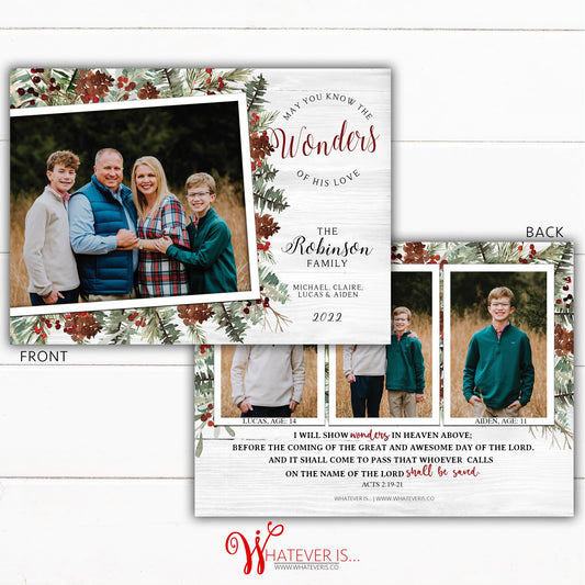 Wonders In Heaven Family Christian Christmas Card