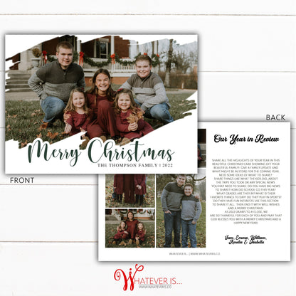 Simple Merry Christmas Family Photo Christmas Card