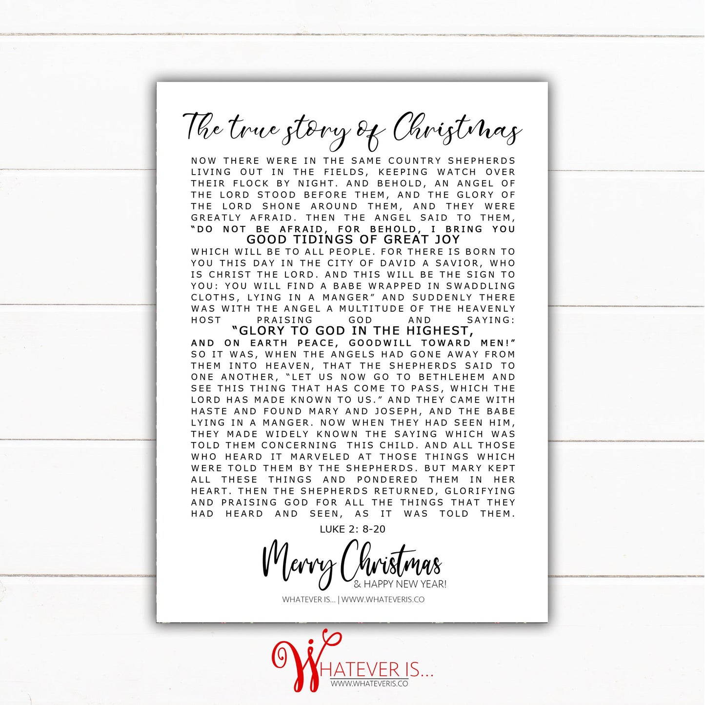 Counting our Blessings Luke 2 Christmas Card