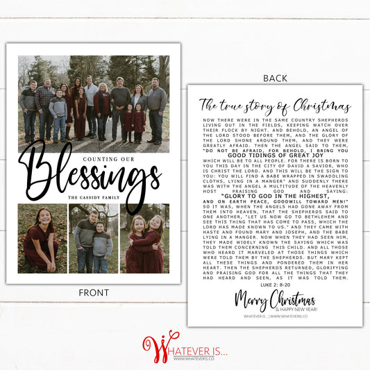 Counting our Blessings Luke 2 Christmas Card