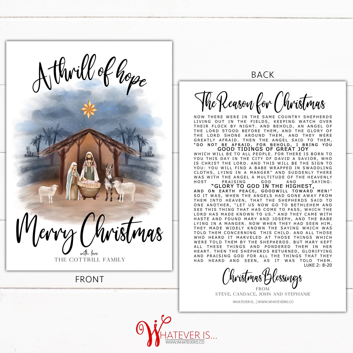 A Thrill of Hope Nativity Scripture Christmas Card
