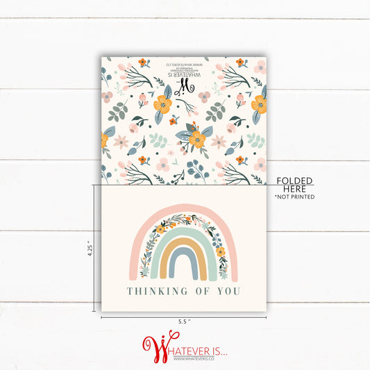 Rainbow Floral Thinking of You Cards