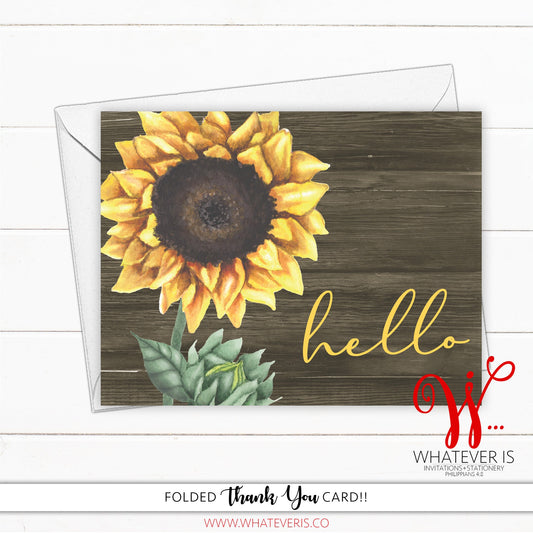 Rustic Sunflower Greeting Card | Sunflower Encouragement Notecard | Thinking of You Card | Greeting Card | Thank You Card | Set of 12 Cards