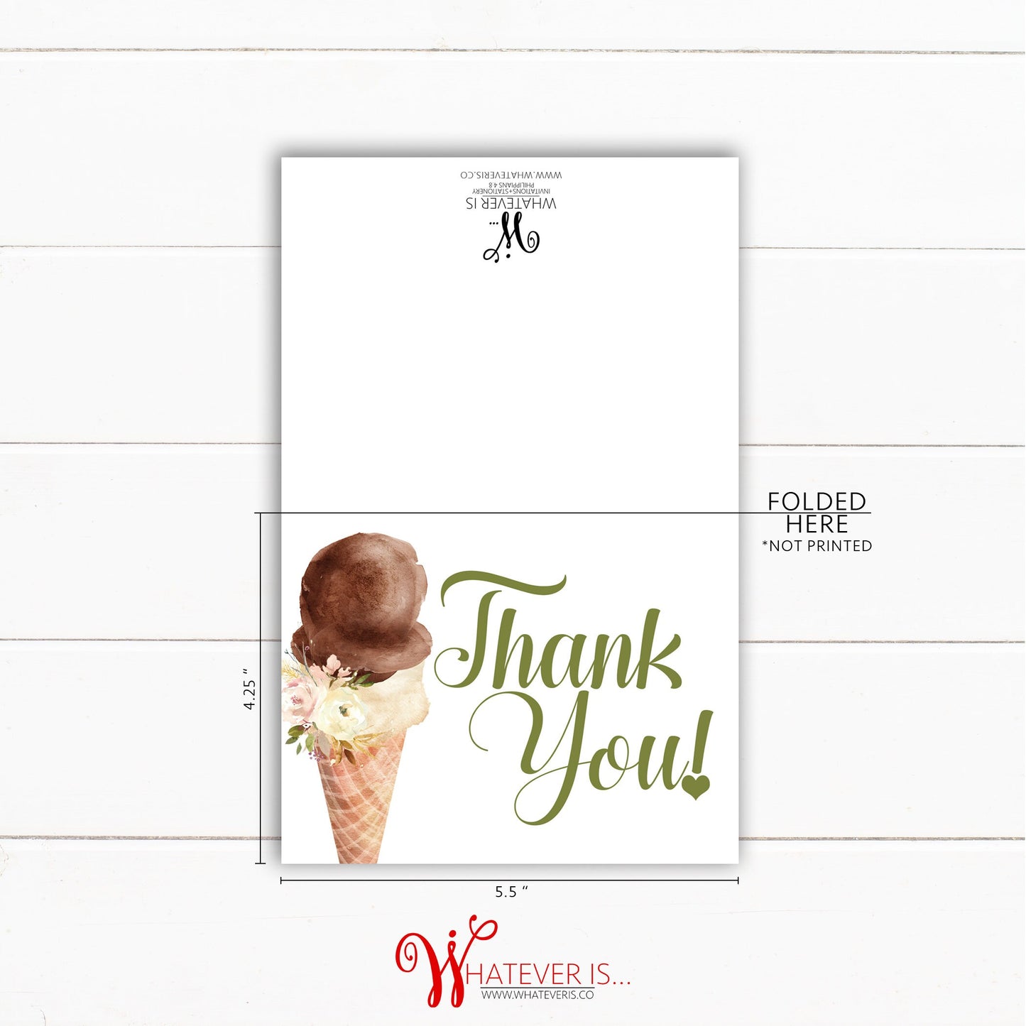 She's Been Scooped Up Thank You Card | Ice Cream Thank You | Thinking You | Greeting Card | Baby Shower Thank You | Bridal | Set of 12 Cards