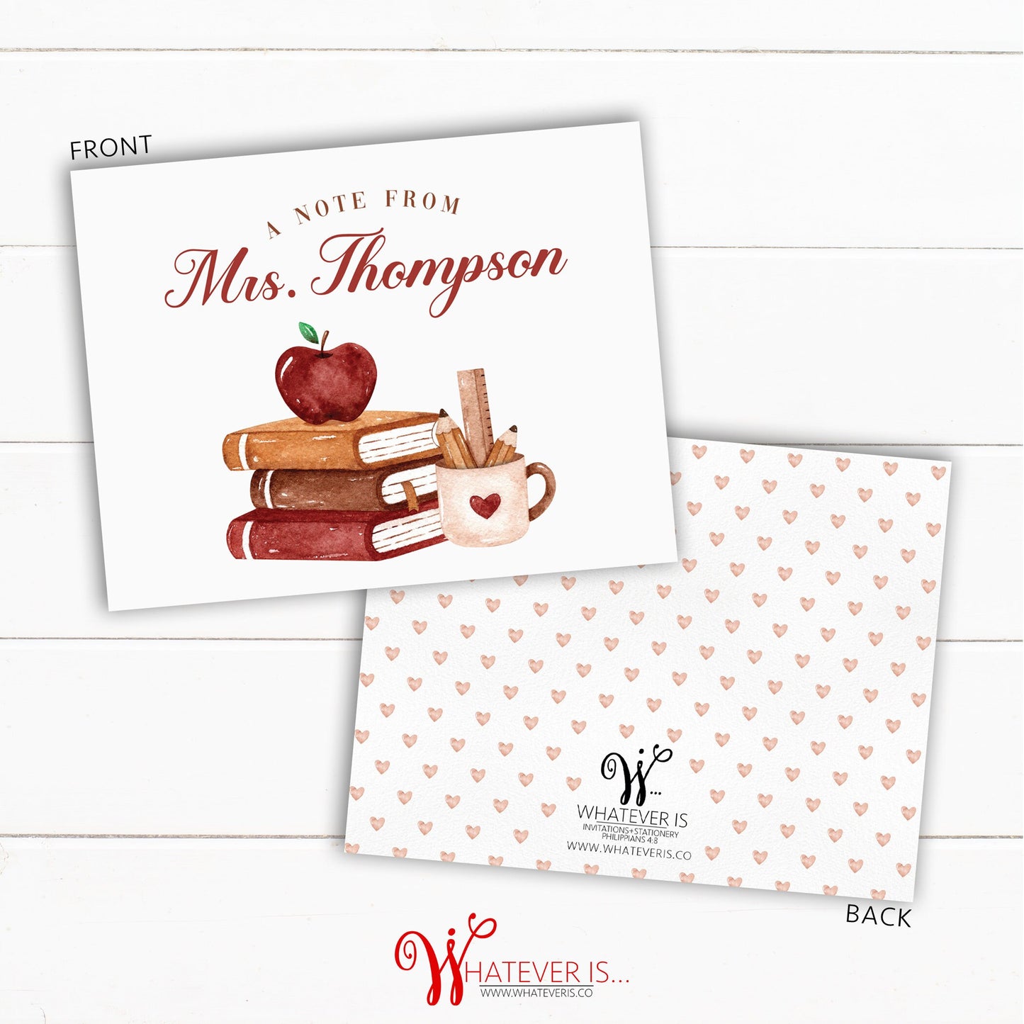 Personalized A Note from Teacher Notecards