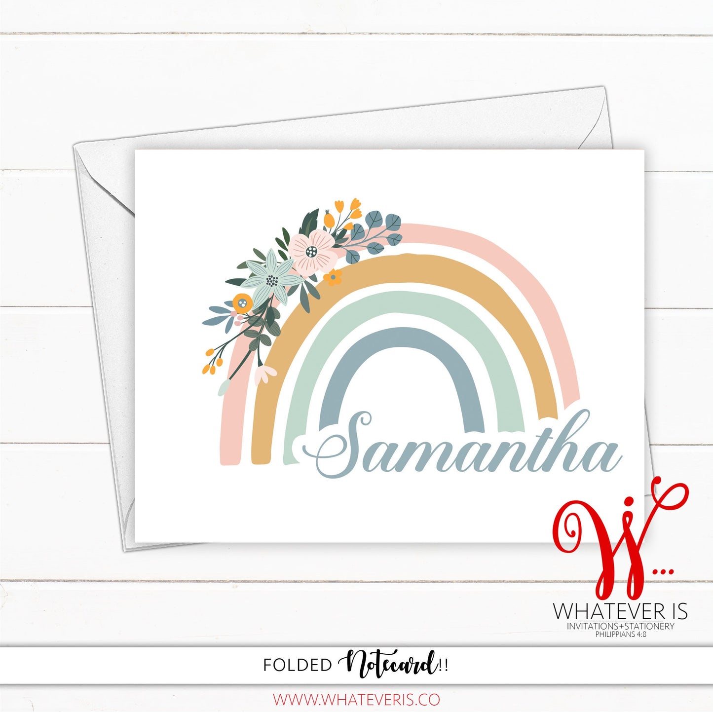 Personalized Notecards | Boho Rainbow Notecards | Personalized Stationery | Teacher Gift | Greeting Card | Personalized Gift | Set of 12