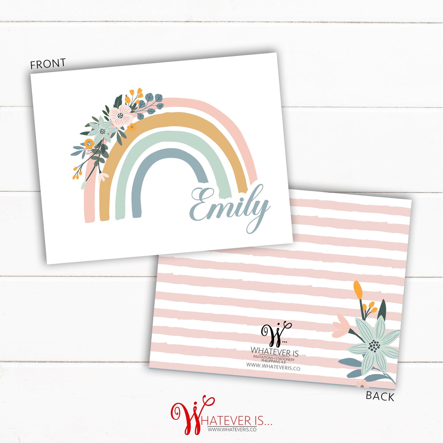 Personalized Rainbow Notecards (Set of 12)