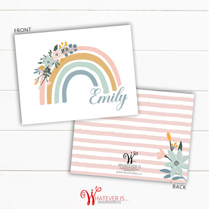 Personalized Notecards | Boho Rainbow Notecards | Personalized Stationery | Teacher Gift | Greeting Card | Personalized Gift | Set of 12