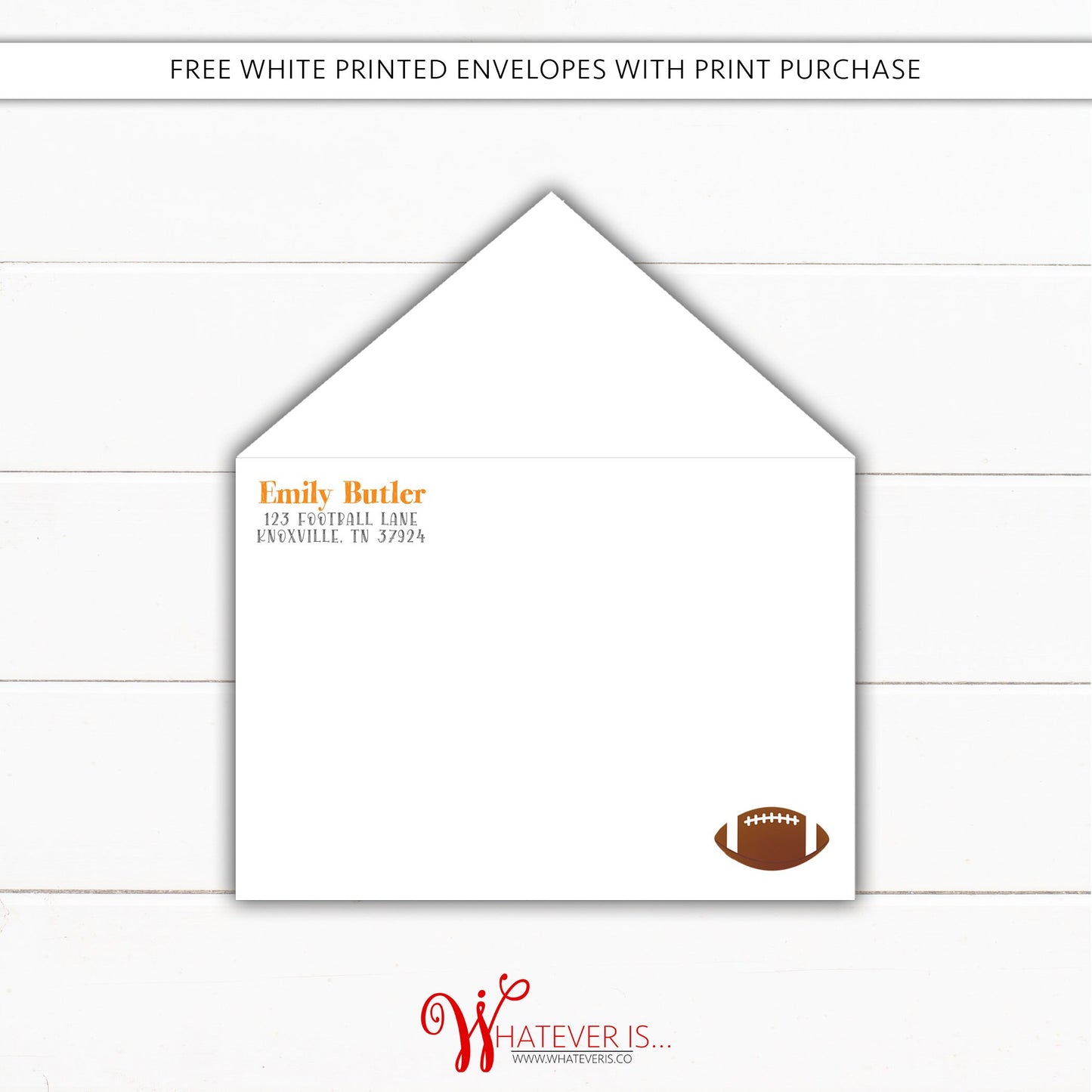 Orange and White Football Birthday Invitation