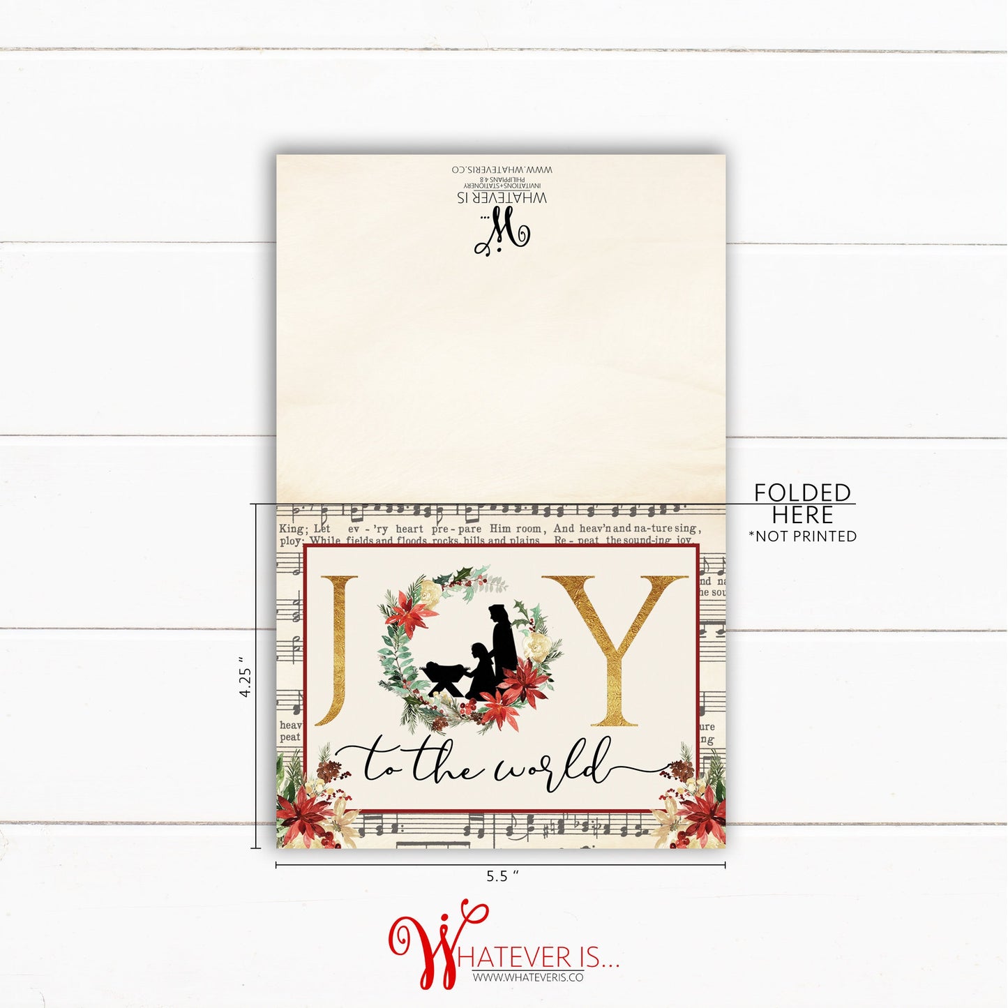 Joy to the World Music Folded Christmas Cards | Set of 12 Cards