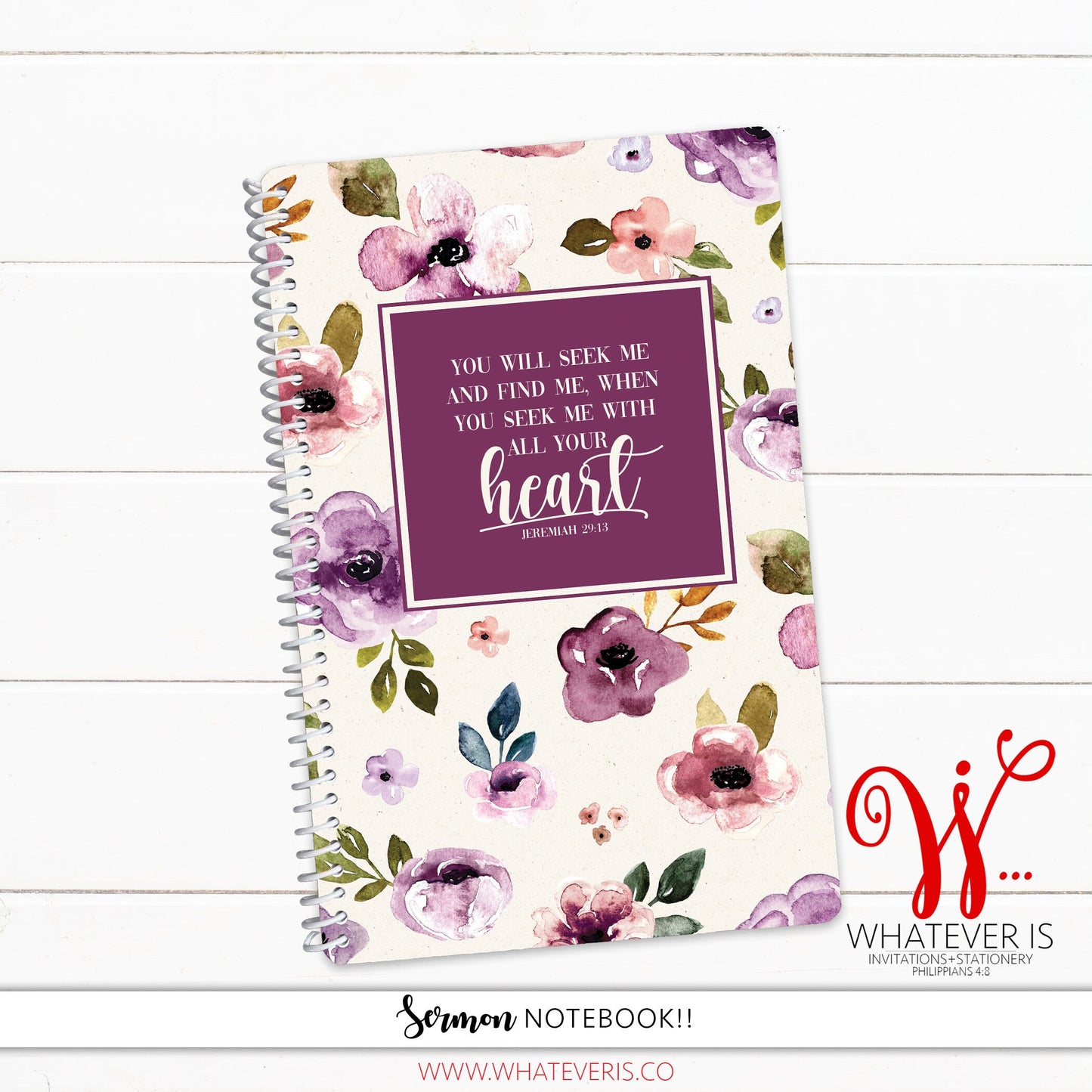 Seek with All Your Heart • 52 Week Sermon Notes Notebook