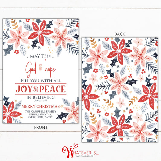 God of Hope Floral Romans 15:13 Christian Christmas Card