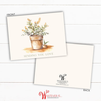 A2 Vintage Floral Sympathy Greeting Card Set (Set of 12 Cards)