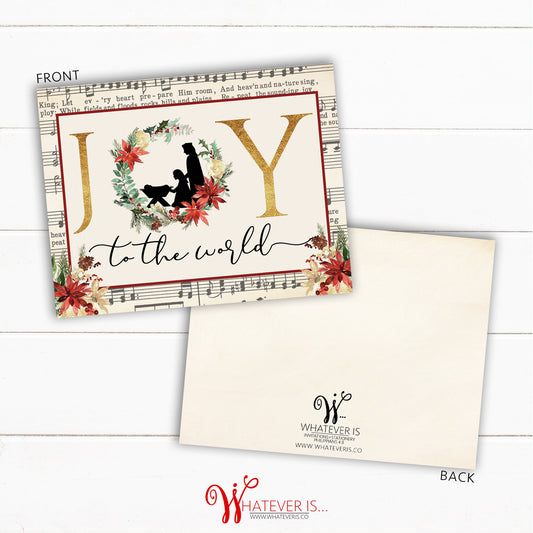 Joy to the World Music Folded Christmas Cards | Set of 12 Cards