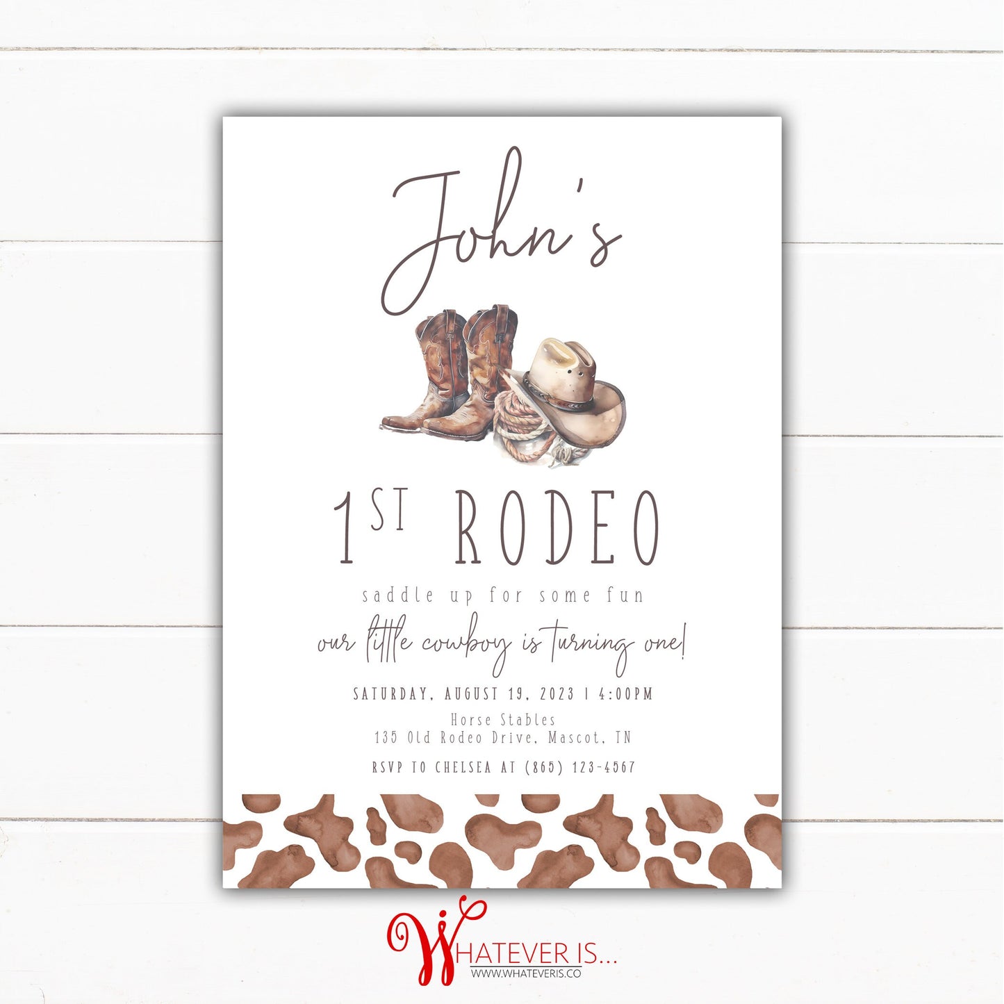 First Rodeo Birthday Invitation | Western Birthday Invitation | Cowboy Birthday | First Birthday | First Birthday Invitation | Cowboy Party