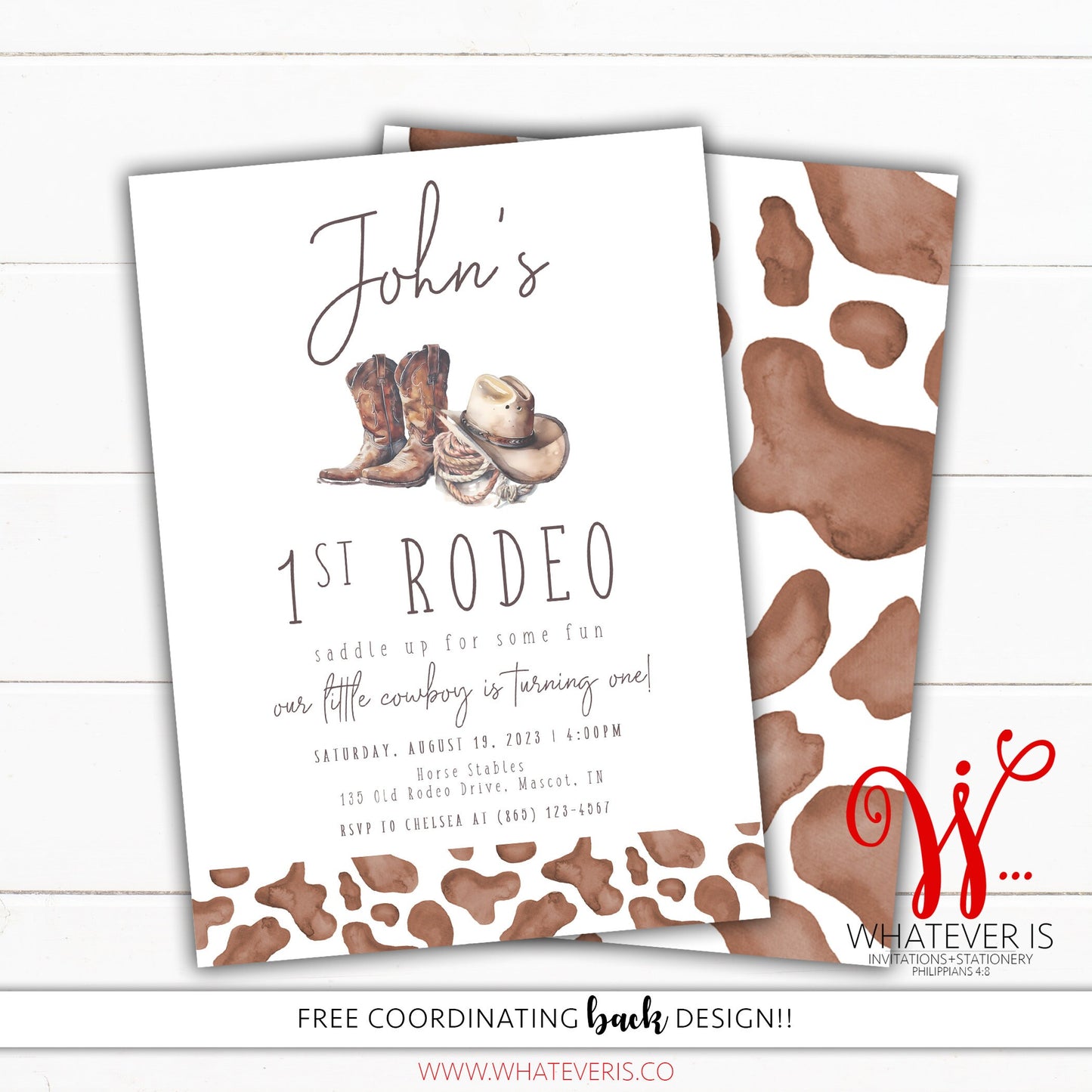 First Rodeo Birthday Invitation | Western Birthday Invitation | Cowboy Birthday | First Birthday | First Birthday Invitation | Cowboy Party