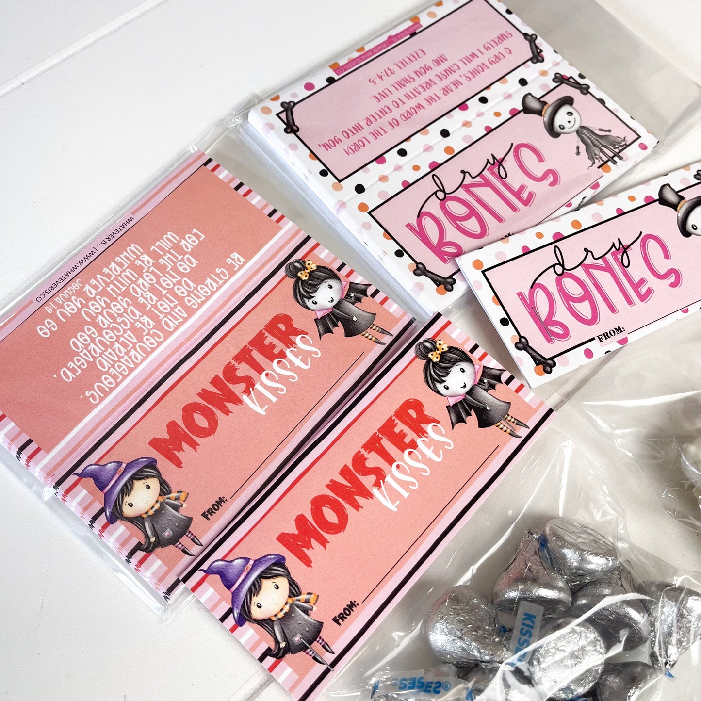 Halloween Treat Bag • Girl Pink Monster Kisses Christian