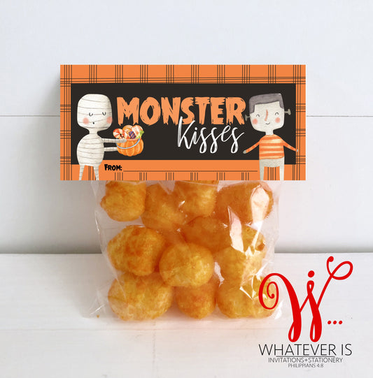 Monster Kisses Christian Halloween Treat Bag | Halloween Treats for Kids | Halloween Gift | Halloween Goodie Bags | Halloween School Treats