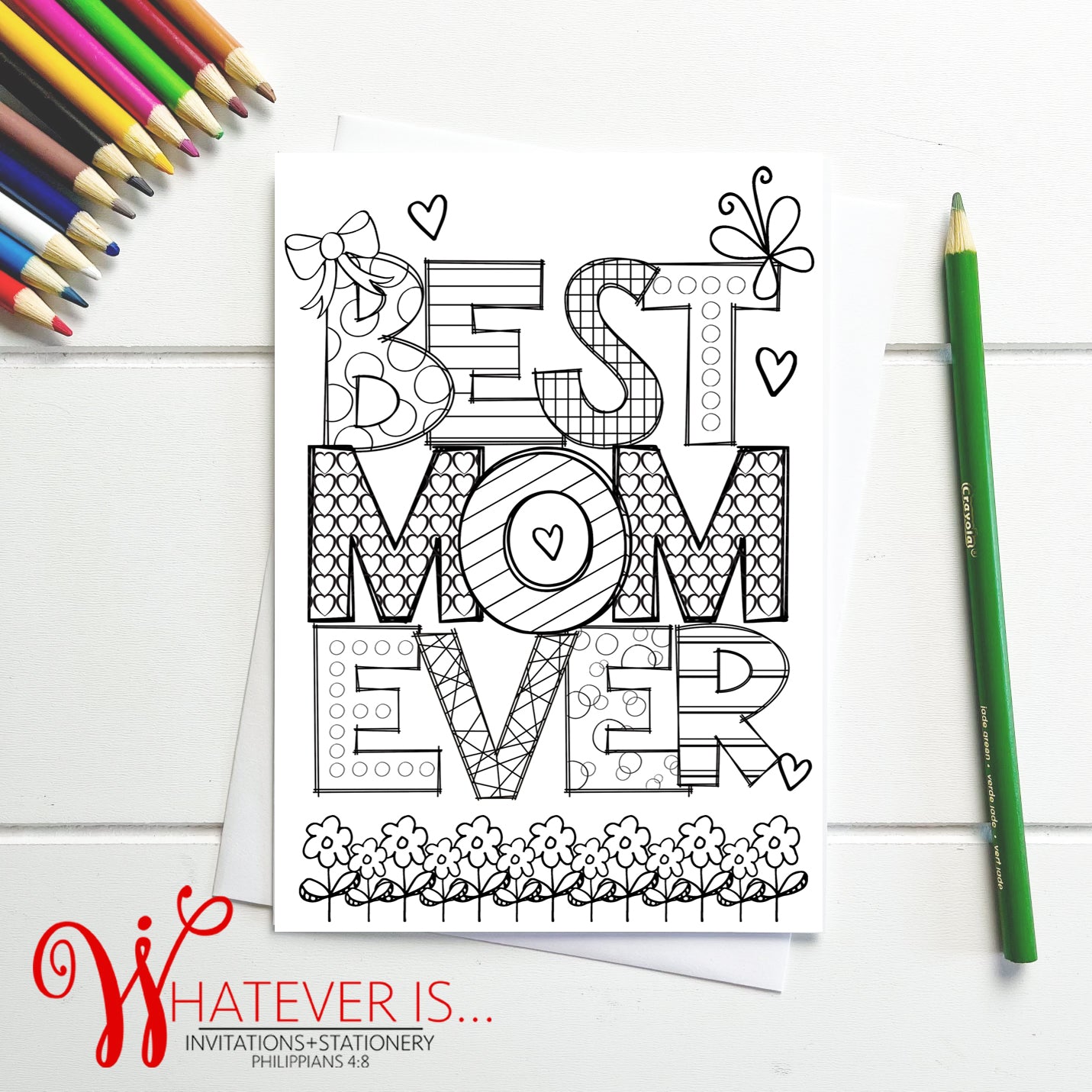 5x7 Best Mom Ever Mother's Day Card