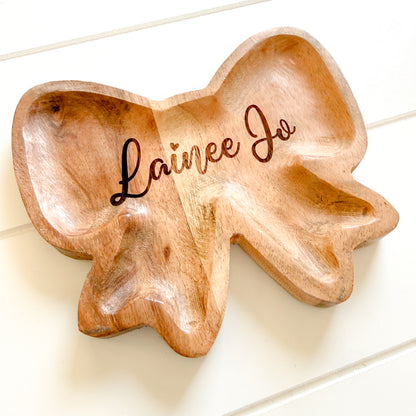 Personalized Bow Tray | Personalized Wood Tray Decorations
