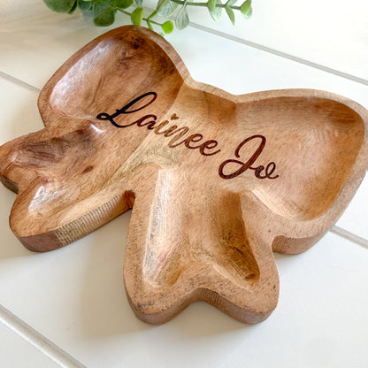 Personalized Bow Tray | Personalized Wood Tray Decorations