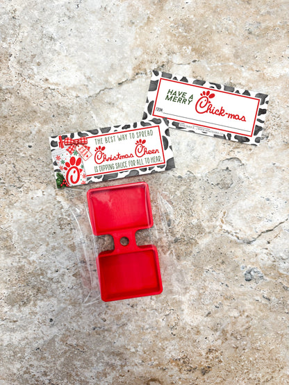 Christmas Dipping Sauce Holder for Straw | Merry Chick-mas