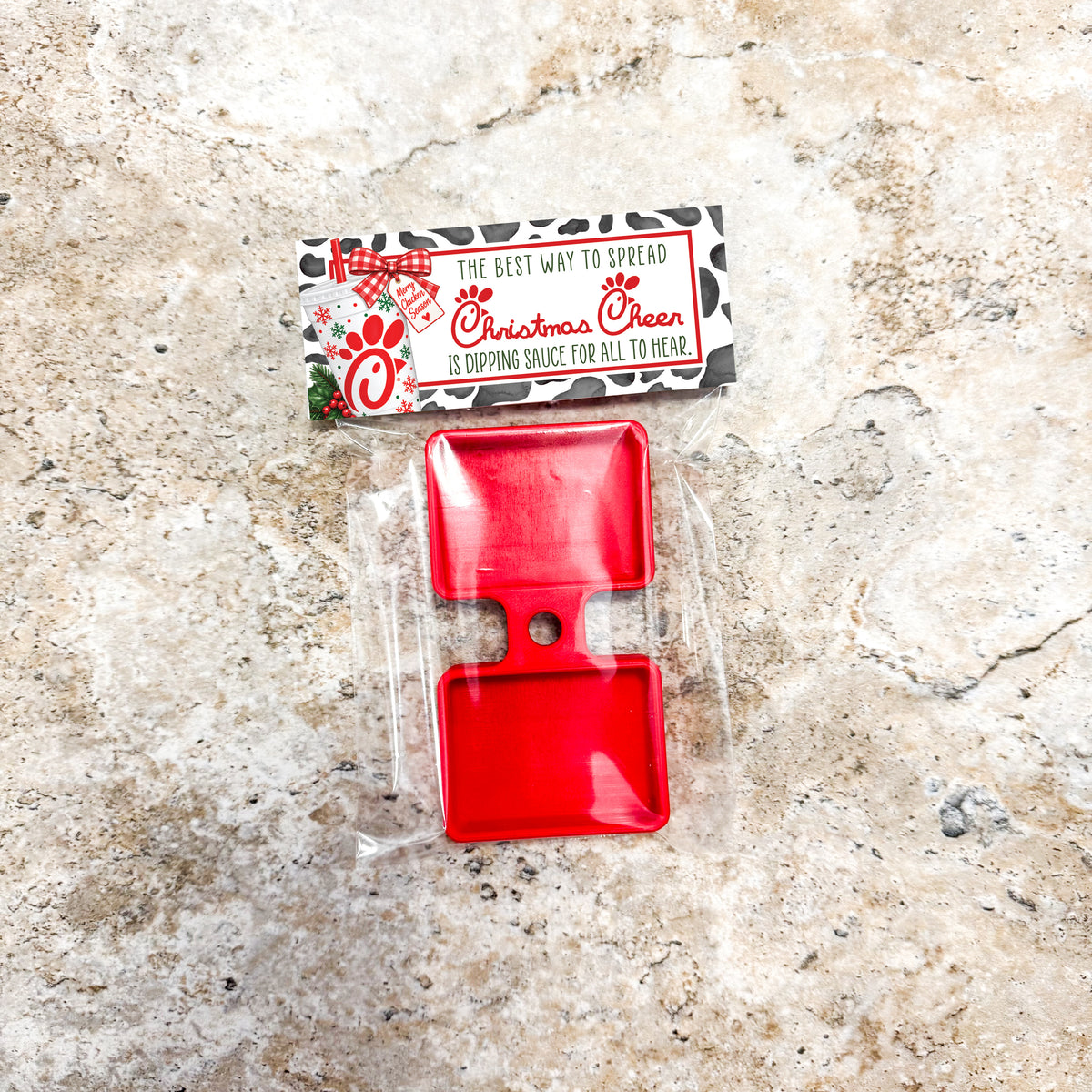 Christmas Dipping Sauce Holder for Straw | Merry Chick-mas