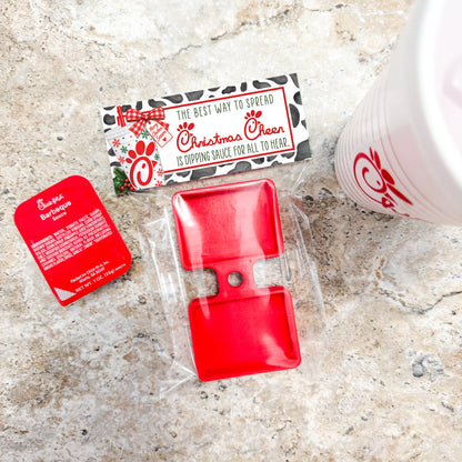 Christmas Dipping Sauce Holder for Straw | Merry Chick-mas